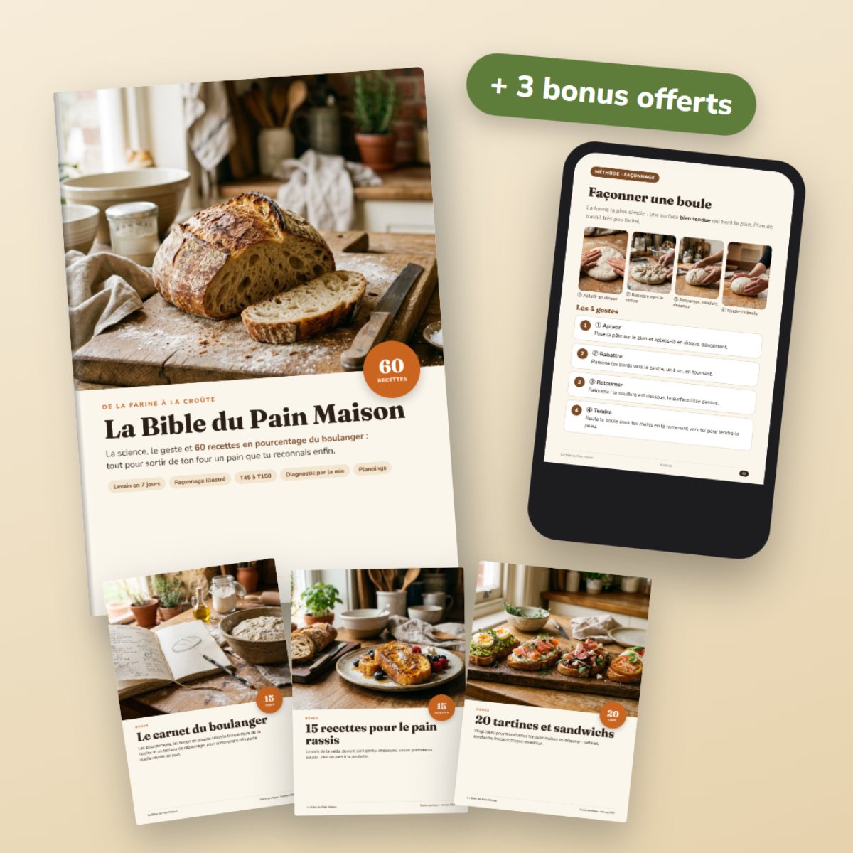La Bible du Pain Maison : le guide des 60 recettes et les 3 bonus